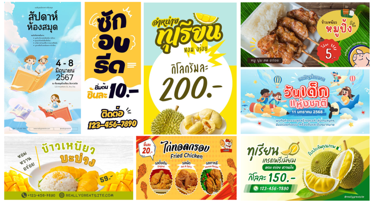 ออกแบบป้ายร้าน ป้ายไวนิล สำหรับธุรกิจทุกประเภท
